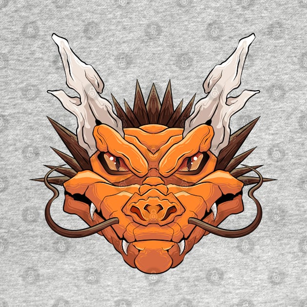 The Furious Japanese Dragon 2 - Vector art illustration by Yabisan_art